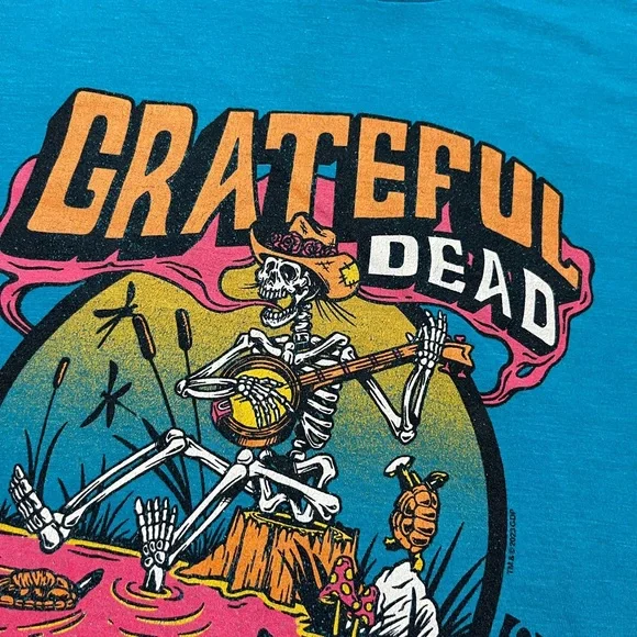 🐢 '23 Grateful Dead Band Jack Straw Terp Station Super Soft Riverbed Turquoise T - Picture 2 of 14